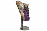 Amethyst Geode With Calcite On Metal Stand - Uruguay #152280-2